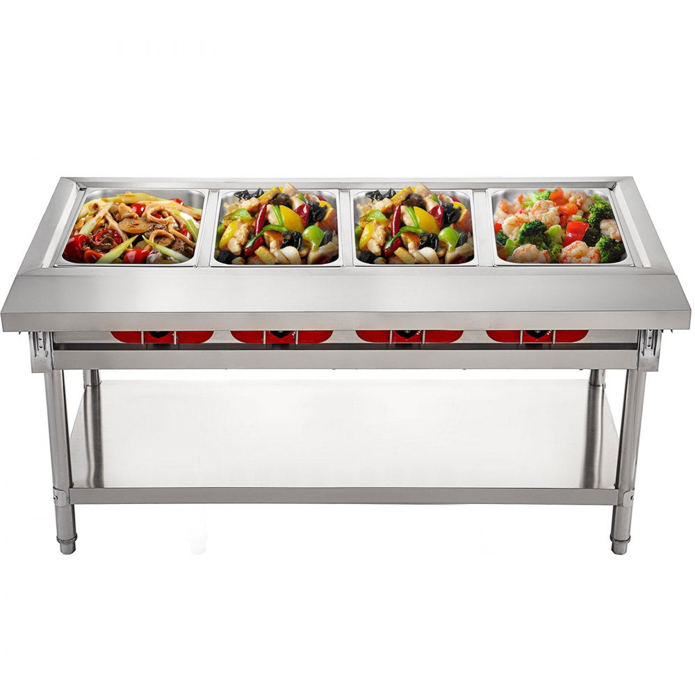 010510947928 - 3000W Stainless Steel 4-Pot Steam Table Food Warmer
