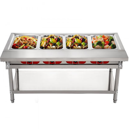 010510947928 - 3000W Stainless Steel 4-Pot Steam Table Food Warmer