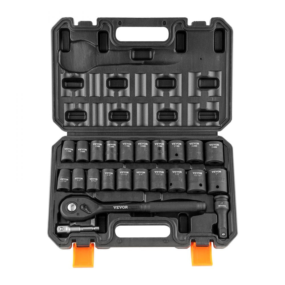 SS213823A - 23-Piece Cr-V Impact Socket Set for Heavy-Duty Tasks