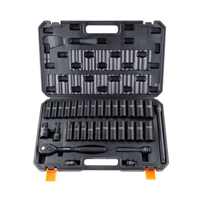 SS21387833 - 33-Piece Cr-V Impact Socket Set, SAE 3/8"-1" & Metric 10-24mm
