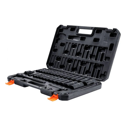 SS21387833 - 33-Piece Cr-V Impact Socket Set, SAE 3/8"-1" & Metric 10-24mm