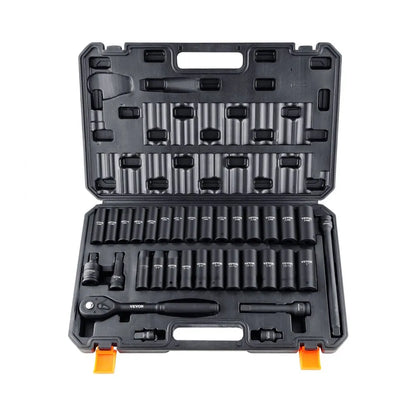 SS21387833 - 33-Piece Cr-V Impact Socket Set, SAE 3/8"-1" & Metric 10-24mm