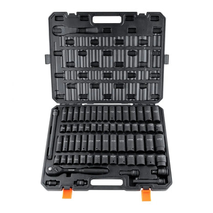 SS213878655 - 65-Piece Cr-V Steel Heavy-Duty Impact Socket Set in Toolbox