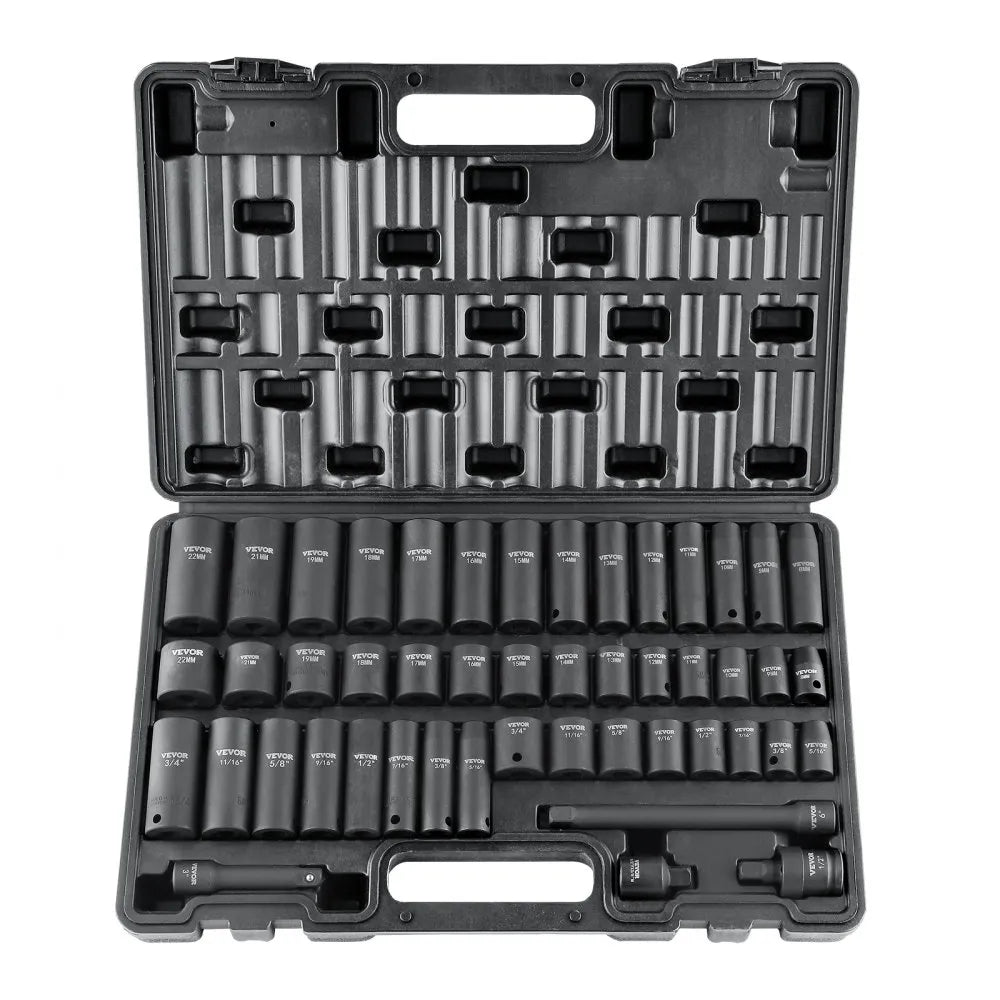 SS38306548 - 48-Piece Cr-V Impact Socket Set, SAE & Metric