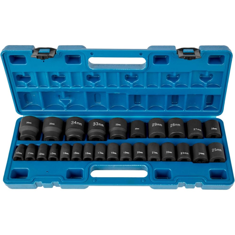 010823205688 - 26-Piece 1/2" Drive Impact Socket Set in Chrome Vanadium