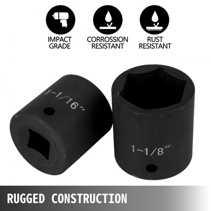 010500072138 - 19-Piece 1/2" Drive Impact Socket Set with Durable Case