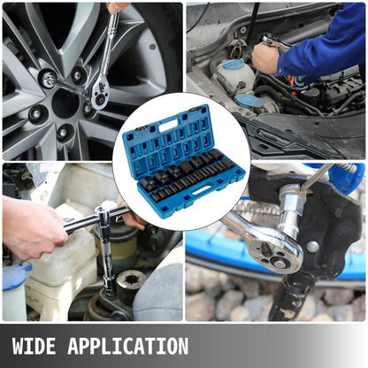 010500072138 - 19-Piece 1/2" Drive Impact Socket Set with Durable Case