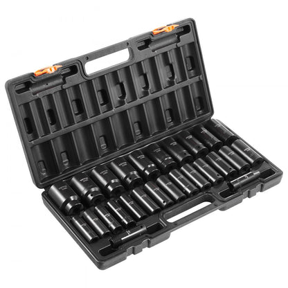 010456799483 - 26-Piece Durable Alloy Steel Impact Socket Set with Storage Case