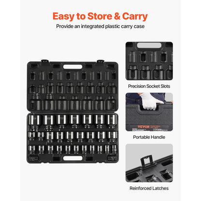010978649334 - 29-Piece 3/4" Drive Impact Socket Set in Alloy Steel