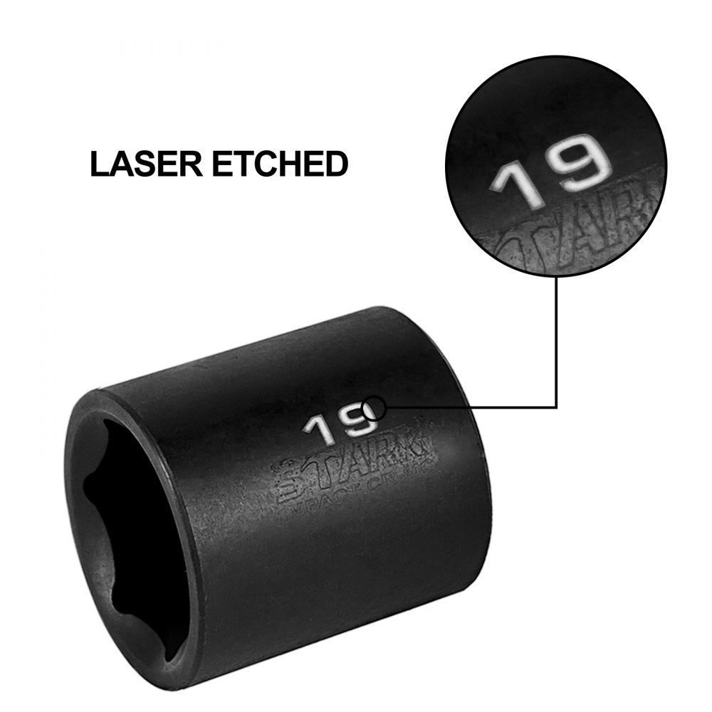 010477526866 - Heavy-Duty 6-Point Impact Socket Set with Storage Case