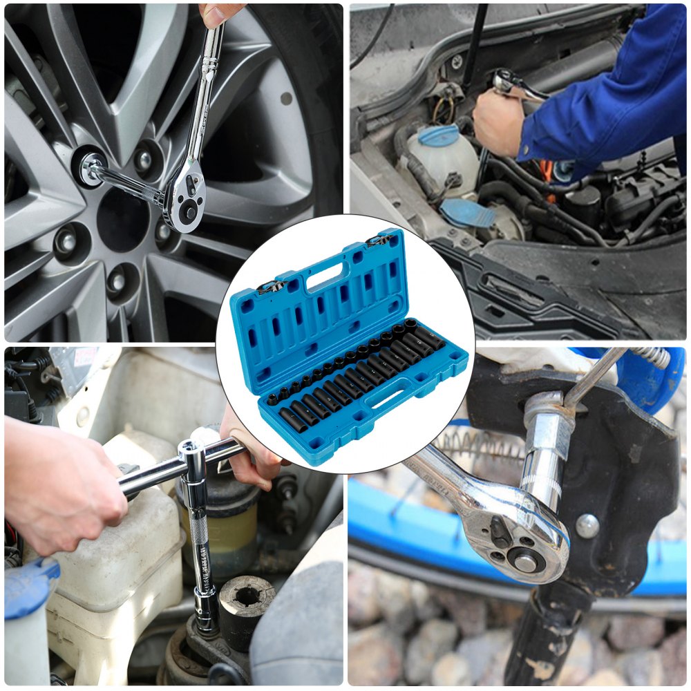 010477526866 - Heavy-Duty 6-Point Impact Socket Set with Storage Case