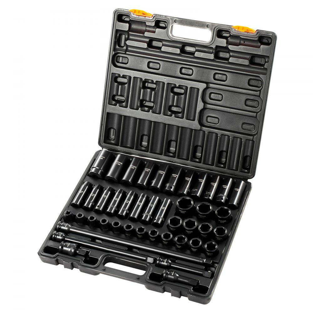 010745509207 - 43-Piece VEVOR Socket Set 9-30mm in Compact Case