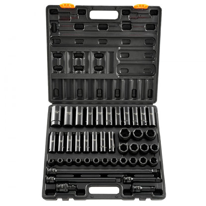 010745509207 - 43-Piece VEVOR Socket Set 9-30mm in Compact Case