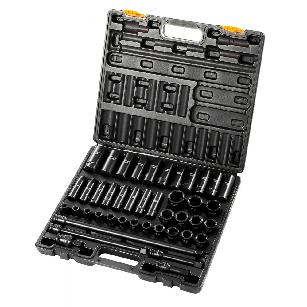 010745509207 - 43-Piece VEVOR Socket Set 9-30mm in Compact Case