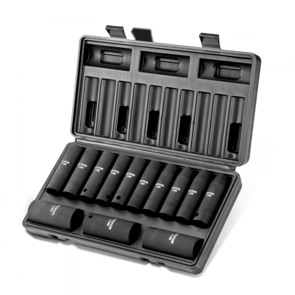 SS217813A - 13-Piece 10mm to 24mm Impact Socket Set in Durable Steel