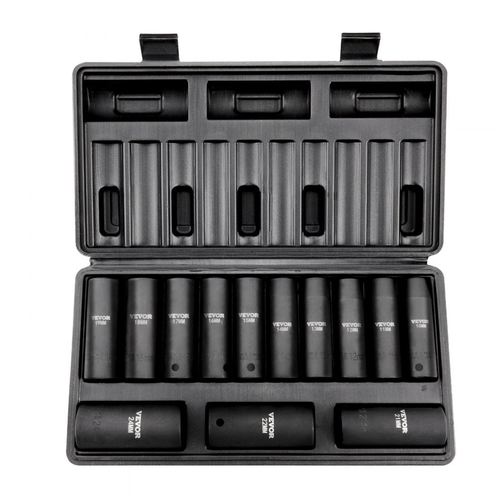 SS217813A - 13-Piece 10mm to 24mm Impact Socket Set in Durable Steel