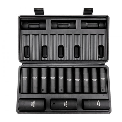 SS217813A - 13-Piece 10mm to 24mm Impact Socket Set in Durable Steel