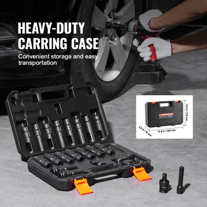 SX38MUN1400 - 14pcs 360° Swivel Impact Socket Set for Auto Repairs