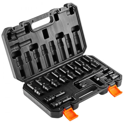 SX38MUN1400 - 14pcs 360° Swivel Impact Socket Set for Auto Repairs