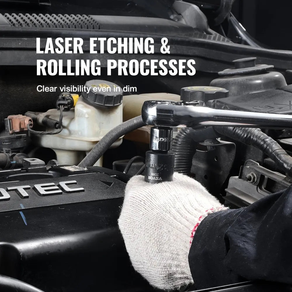 SX38MST1400 - 14-Piece VEVOR Impact Socket Set with Durable Case