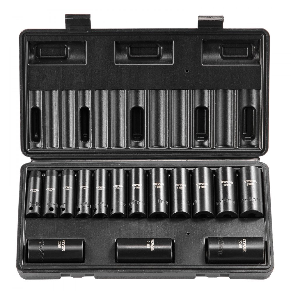 SX38D15000 - 15-Piece Impact Socket Set for Automotive and Industrial Use