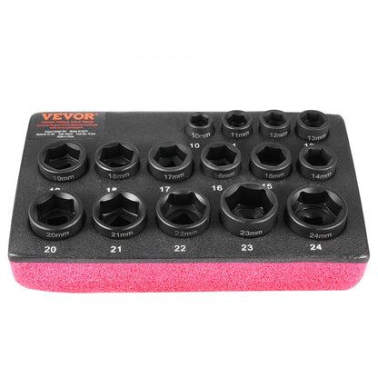 XL3070 - 15-Piece Ultra-Short Impact Socket Set in Durable Toolbox