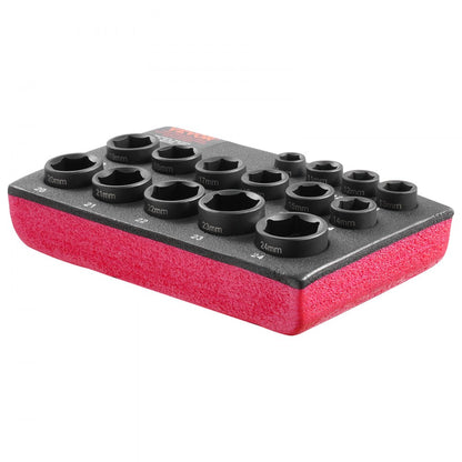 XL3070 - 15-Piece Ultra-Short Impact Socket Set in Durable Toolbox