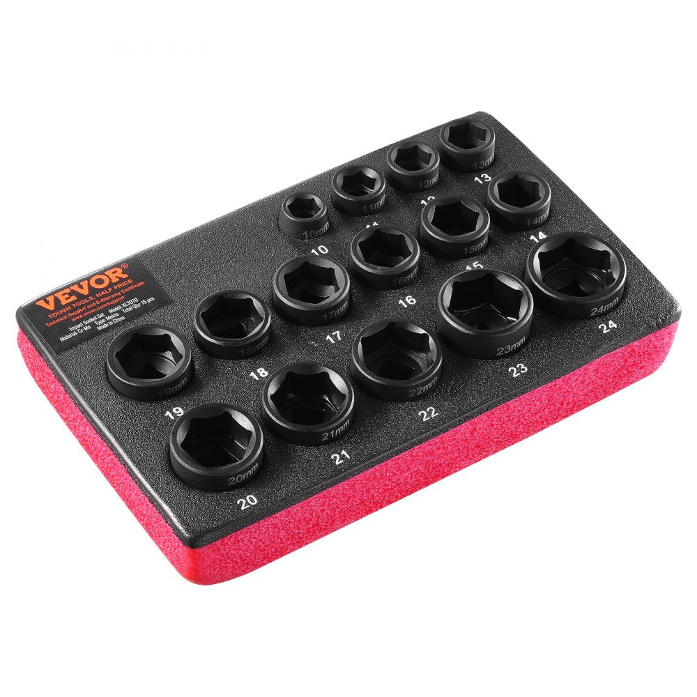 XL3070 - 15-Piece Ultra-Short Impact Socket Set in Durable Toolbox