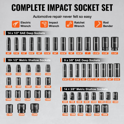 SX1238MSSD590 - 59pc Impact Socket Set for Electric & Ratchet Wrenches