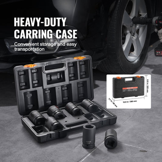 SX1D8000 - 8-Piece 1" VEVOR Impact Socket Set with Durable Case