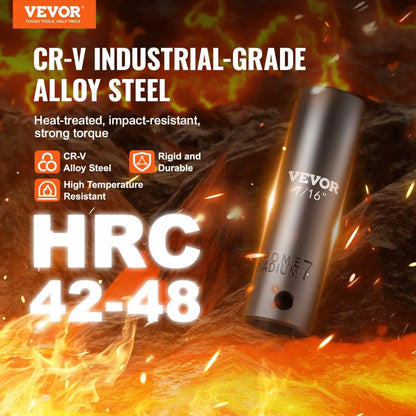 SX38SD11000 - Durable 11pc VEVOR Impact Socket Set for Automotive Repairs