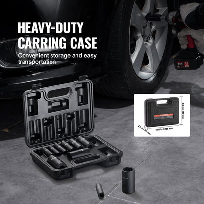SX38SD11000 - Durable 11pc VEVOR Impact Socket Set for Automotive Repairs