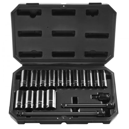 XL3066 - 18-Piece Impact Socket Set in Durable Case for Automotive Repairs