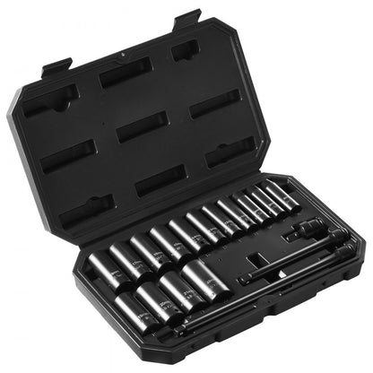 XL3066 - 18-Piece Impact Socket Set in Durable Case for Automotive Repairs