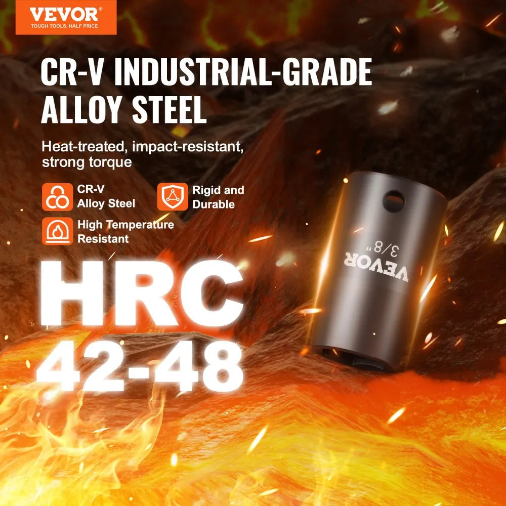 SX38DST2900 - 29pc 3/8in VEVOR Impact Socket Set with Durable Case