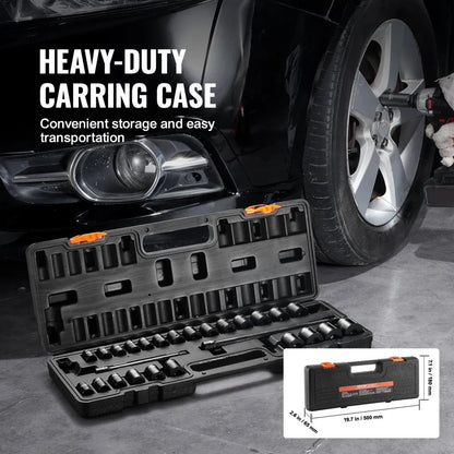 SX38DST2900 - 29pc 3/8in VEVOR Impact Socket Set with Durable Case