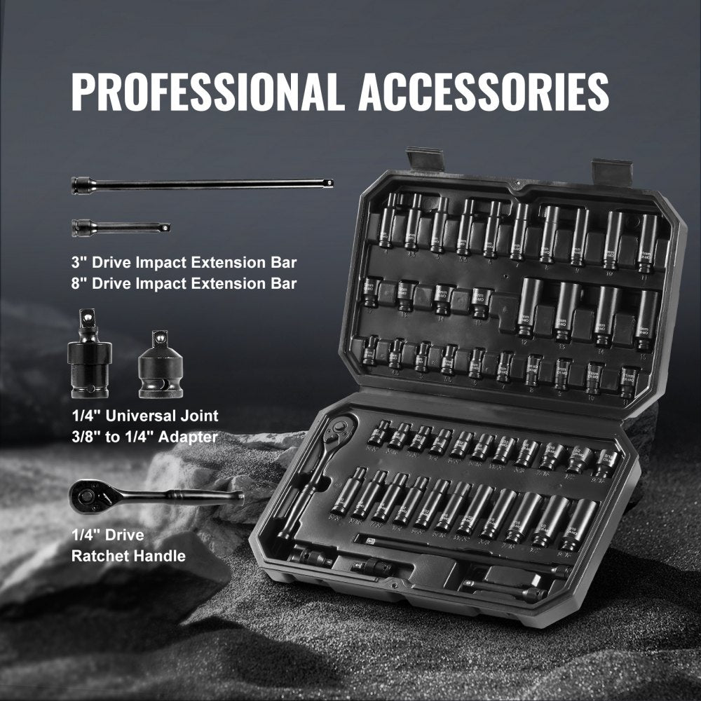 XL3067 - 55-Piece VEVOR Impact Socket Set for Automotive Repairs
