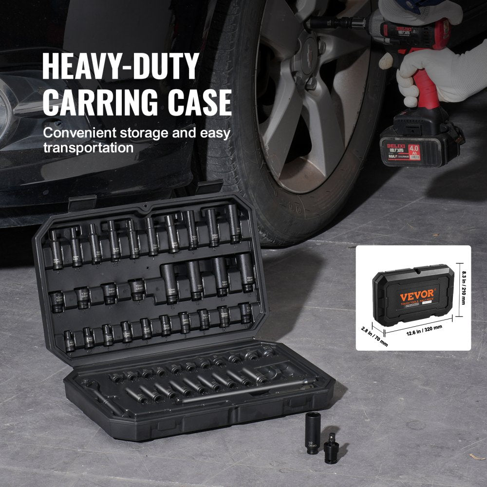 XL3067 - 55-Piece VEVOR Impact Socket Set for Automotive Repairs