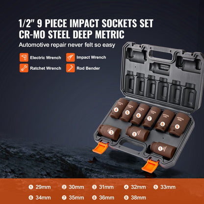 SS217809A - Heavy-Duty 29mm-38mm VEVOR Impact Socket Set