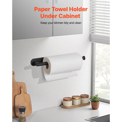 813056 - Stainless Steel Under Cabinet Paper Towel Holder for Easy Cleanup