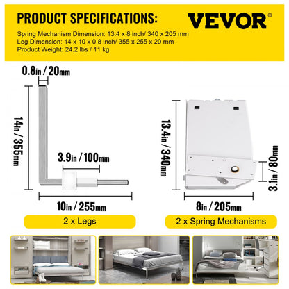 VV-CJ-ZFCJ - Heavy-Duty Wall Bed Mechanism for King/Queen Beds
