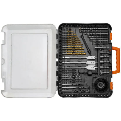 100PCS DRILL & BIT SET - 100-Piece Drill & Driver Kit for Metal, Wood, and More
