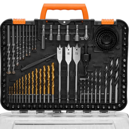 100PCS DRILL & BIT SET - 100-Piece Drill & Driver Kit for Metal, Wood, and More