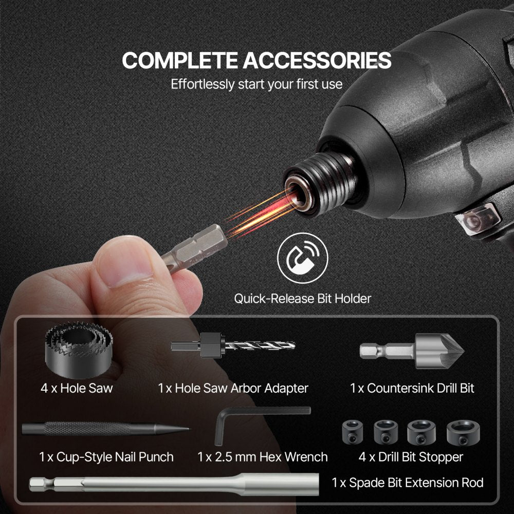 246PCS DRILL & BIT SET - 246-Piece Tool Set with Durable, High-Strength Bits