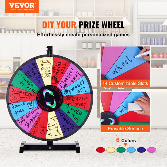 UPZP-18SE - 18" Customizable Spinning Prize Wheel for Events