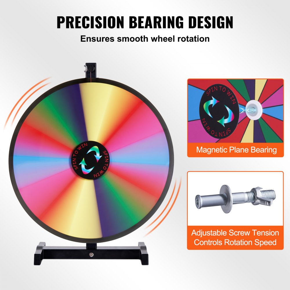 UPZP-18SE - 18" Customizable Spinning Prize Wheel for Events