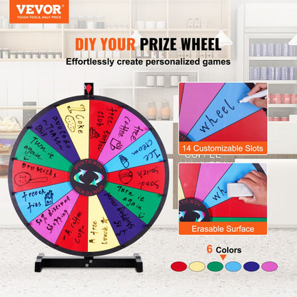 UPZP-24SE - 24" Colorful Spinning Prize Wheel with Customizable Slots