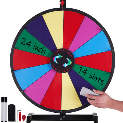 UPZP-24SE - 24" Colorful Spinning Prize Wheel with Customizable Slots