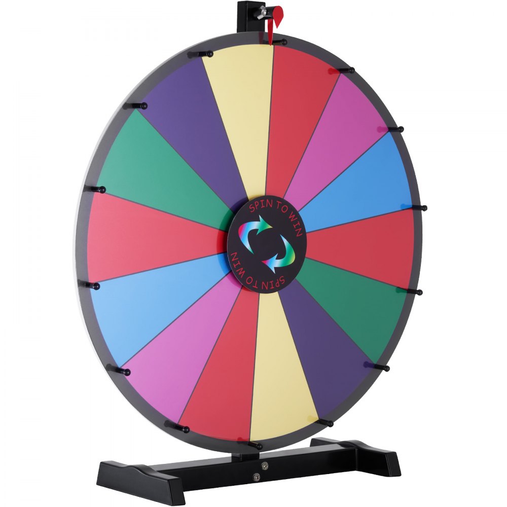 UPZP-24SE - 24" Colorful Spinning Prize Wheel with Customizable Slots