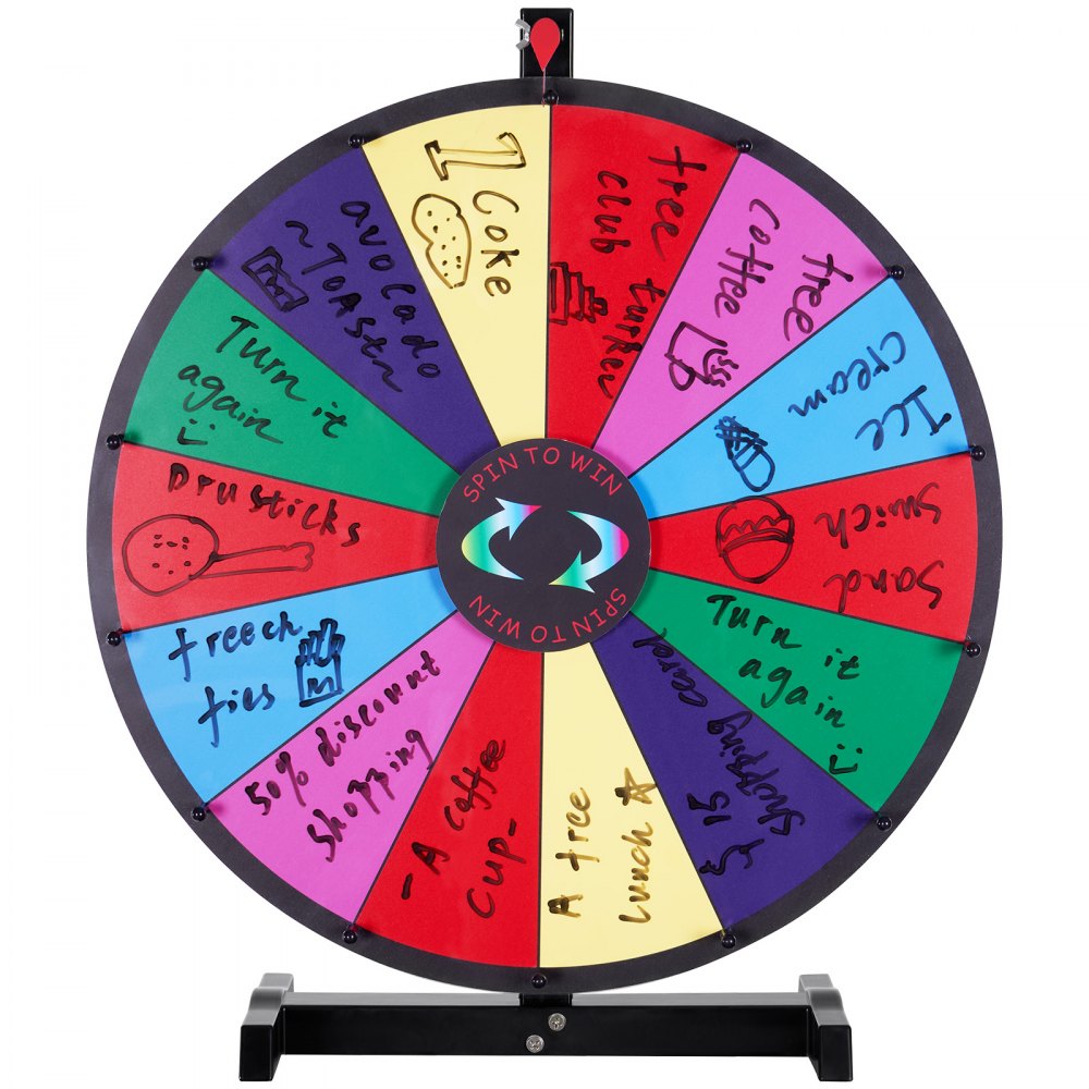 UPZP-24SE - 24" Colorful Spinning Prize Wheel with Customizable Slots